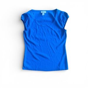 LOFT Vibrant Blue Short Sleeve Top